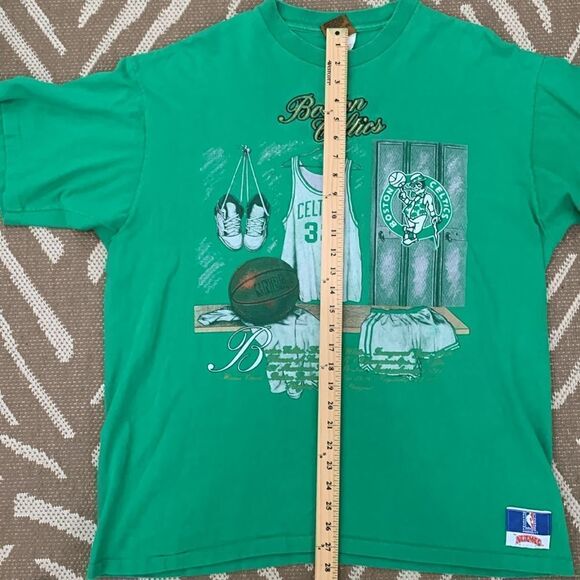 Vintage Nutmeg Single Stitch Boston Celtics NBA Locker Room Home Court Tee Sz XL - Picture 16 of 17